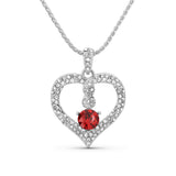 TRYNDI Rhodium Plated "Infinity" Simulated Birthstone & Swarovski Crystal Necklace