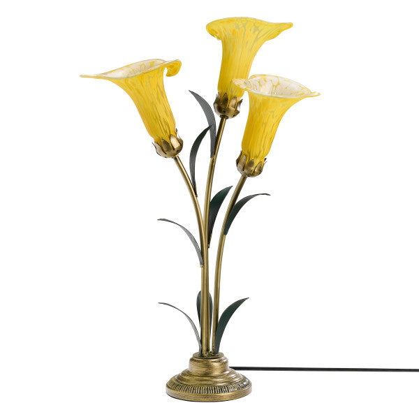 Tiffany-Style Lighting 23.5" Hand Blown Glass 3 Calla Lily Uplight Accent Lamp