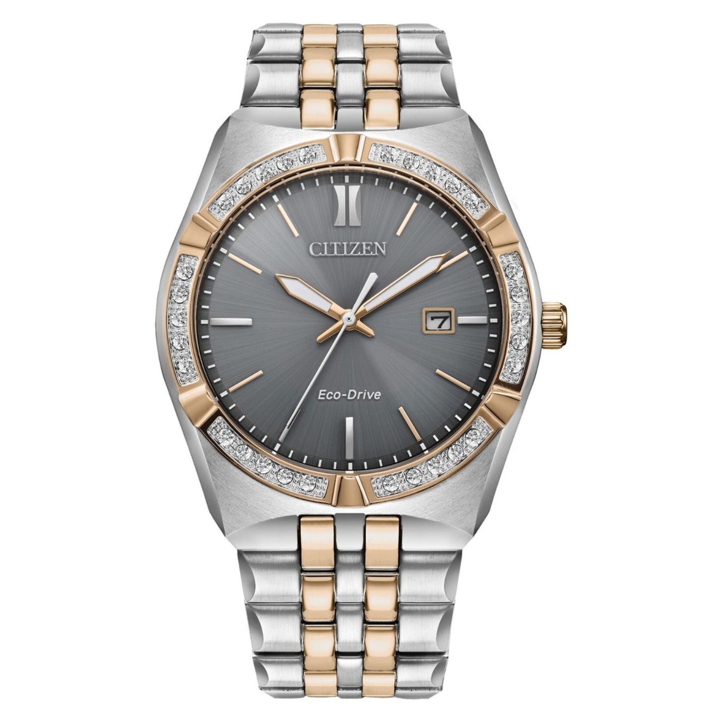 Citizen Men's 40mm Eco-Drive Quartz Date Diamond Accent Bracelet Watch - BM7646-55H