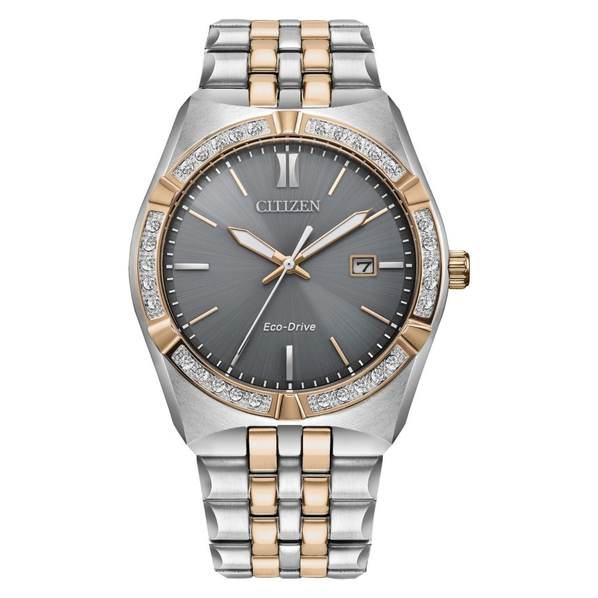 Citizen Men's 40mm Eco-Drive Quartz Date Diamond Accent Bracelet Watch - BM7646-55H