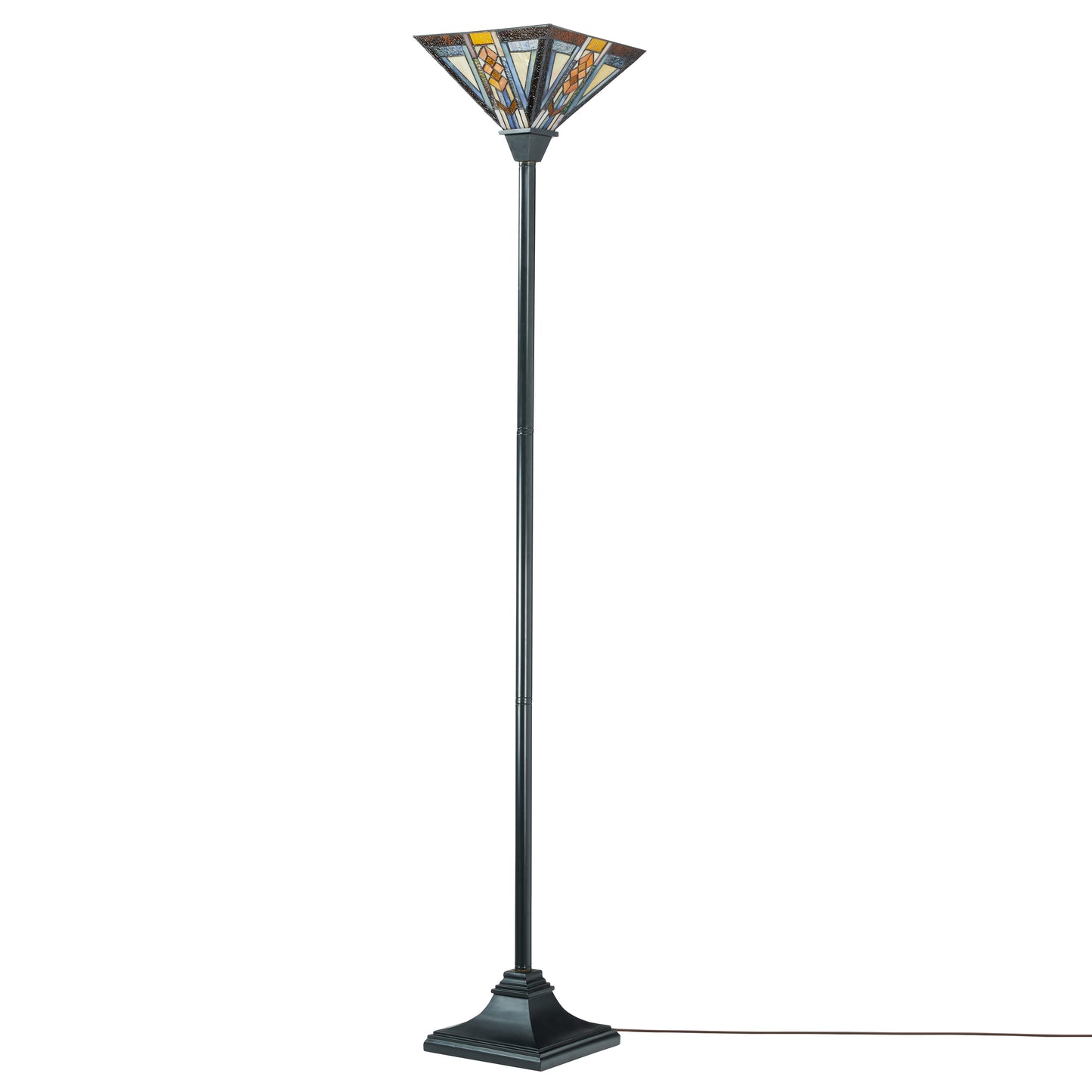 Tiffany-Style Lighting 71" Stained Glass Mission Style Southwestern Torchiere