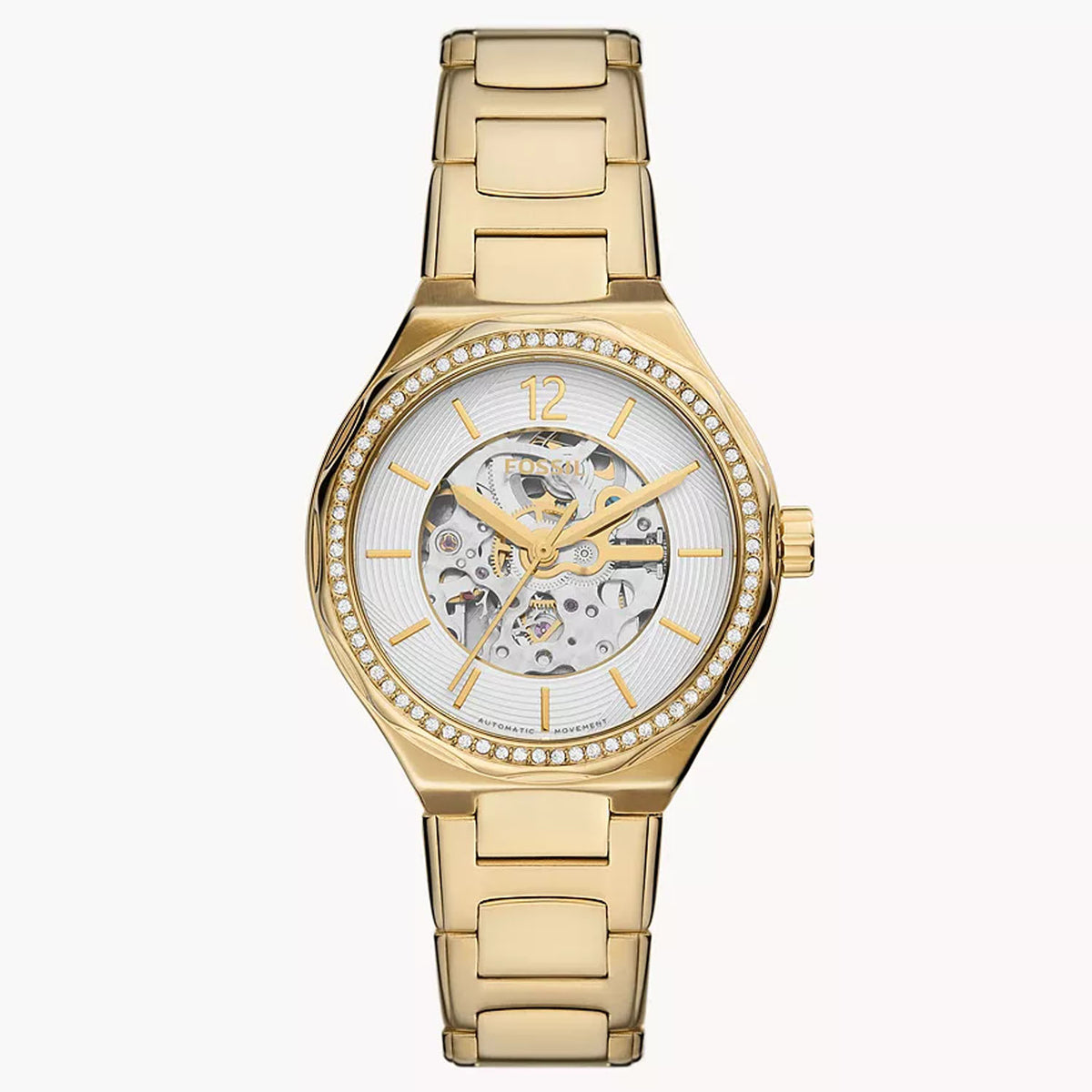 Fossil Women's Eevie 36mm Automatic Crystal Bezel Open Dial Bracelet Watch