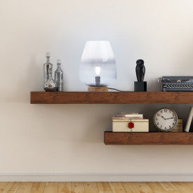 Tiffany-Style Lighting 10.5" Briggs Ombre Globe-Like Accent Lamp with Mango Wood Base