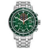 Citizen Men's 44mm Brycen Quartz Chronograph Green Dial Bracelet Watch - CA0851-56X