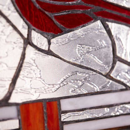 Tiffany-Style 11"H Cardinal Design Stained Glass Window Panel