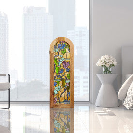 Tiffany-Style Lighting 36" Fruitful Grapevine Stained Glass Window Panel