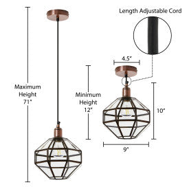 Tiffany-Style Lighting 9" Bettany Bohemian Clear Globe Shade Pendant Light