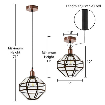Tiffany-Style Lighting 9" Bettany Bohemian Clear Globe Shade Pendant Light