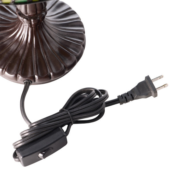 Tiffany-Style Lighting 17"H Genevieve Red Flowers Stained Table Lamp