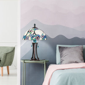 Tiffany-Style Lighting 24.75" Tula Bowl Shade Stained Glass Table Lamp