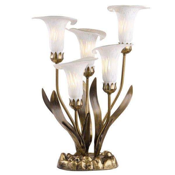 Tiffany-Style Lighting 20"H Hand Blown Glass 5 Calla Lily Uplight Accent Lamp