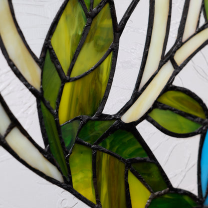 Tiffany-Style Lighting 24" Floral Vine Stained Glass Window Panel