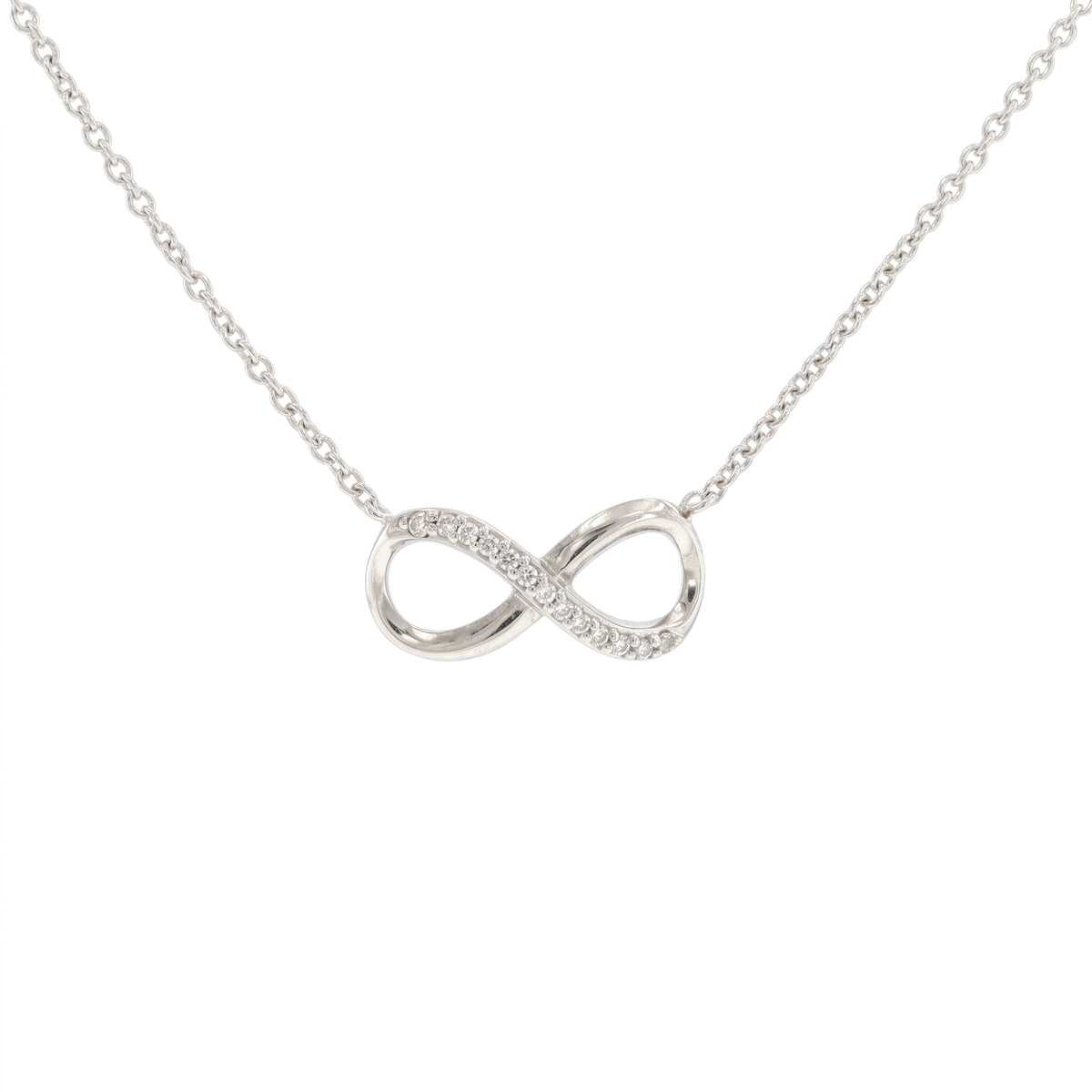 Sterling Silver 0.25ctw Diamond Infinity Necklace
