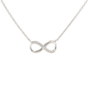 Sterling Silver 0.25ctw Diamond Infinity Necklace
