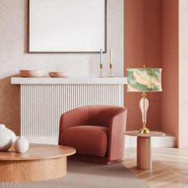 Tiffany-Style Lighting 33" Romance Drum Shade Geometric Glass Table Lamp