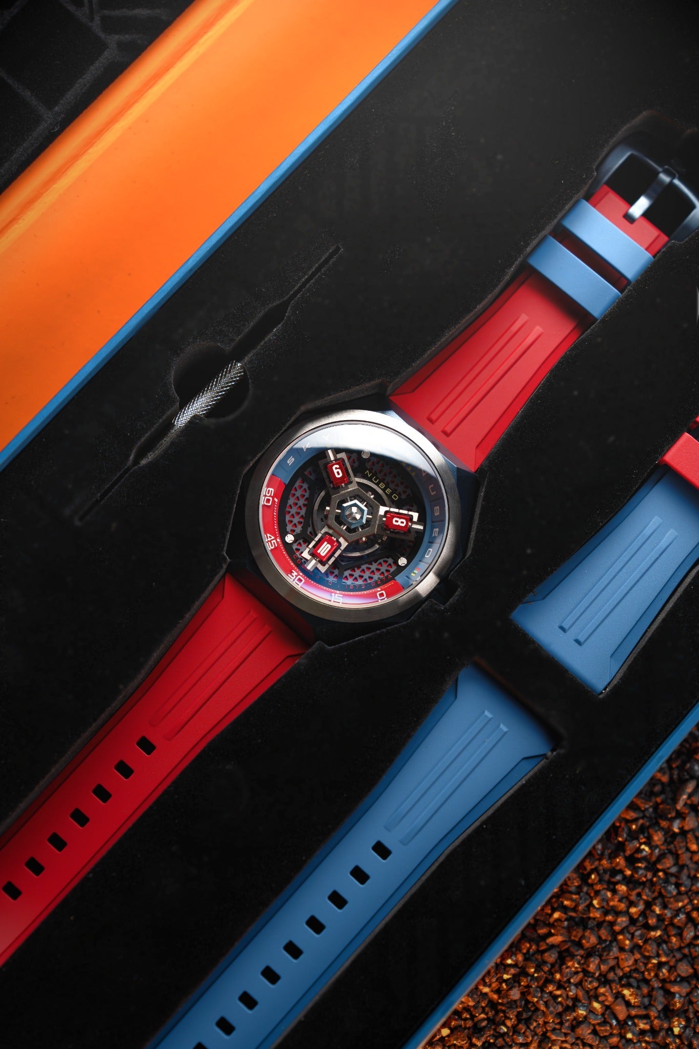 Nubeo Men's 48mm Skylab Automatic Interchangeable Bracelet Watch