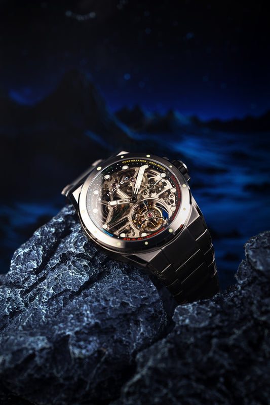 Nubeo Men's 46mm Polaris Tourbillion Mechanical Limited Edition Skeletonized Watch