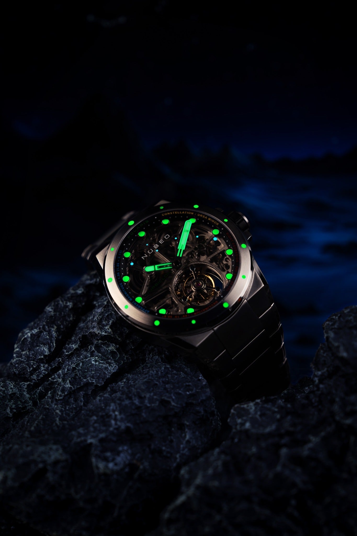 Nubeo Men's 46mm Polaris Tourbillion Mechanical Limited Edition Skeletonized Watch