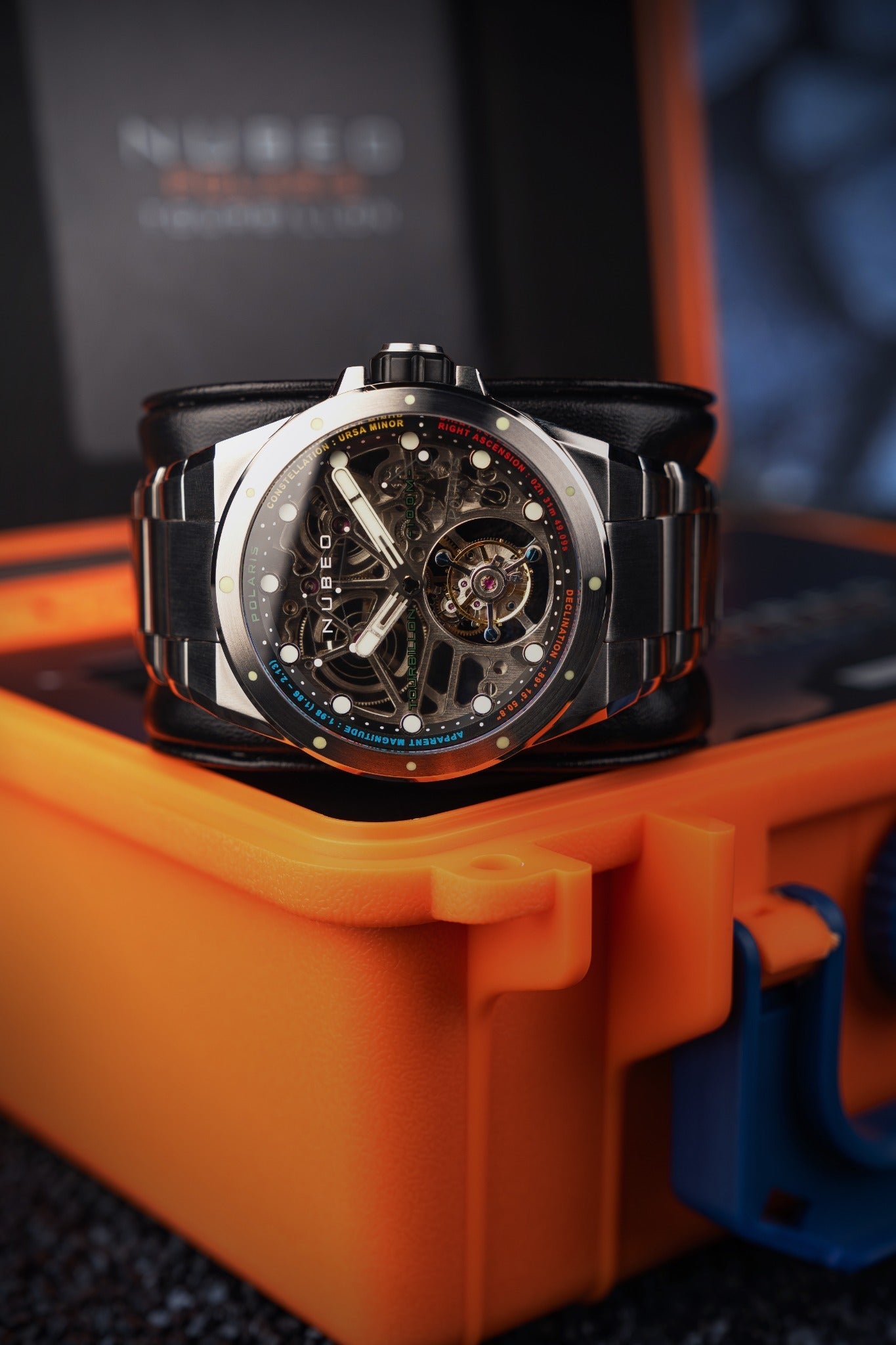 Nubeo Men's 46mm Polaris Tourbillion Mechanical Limited Edition Skeletonized Watch