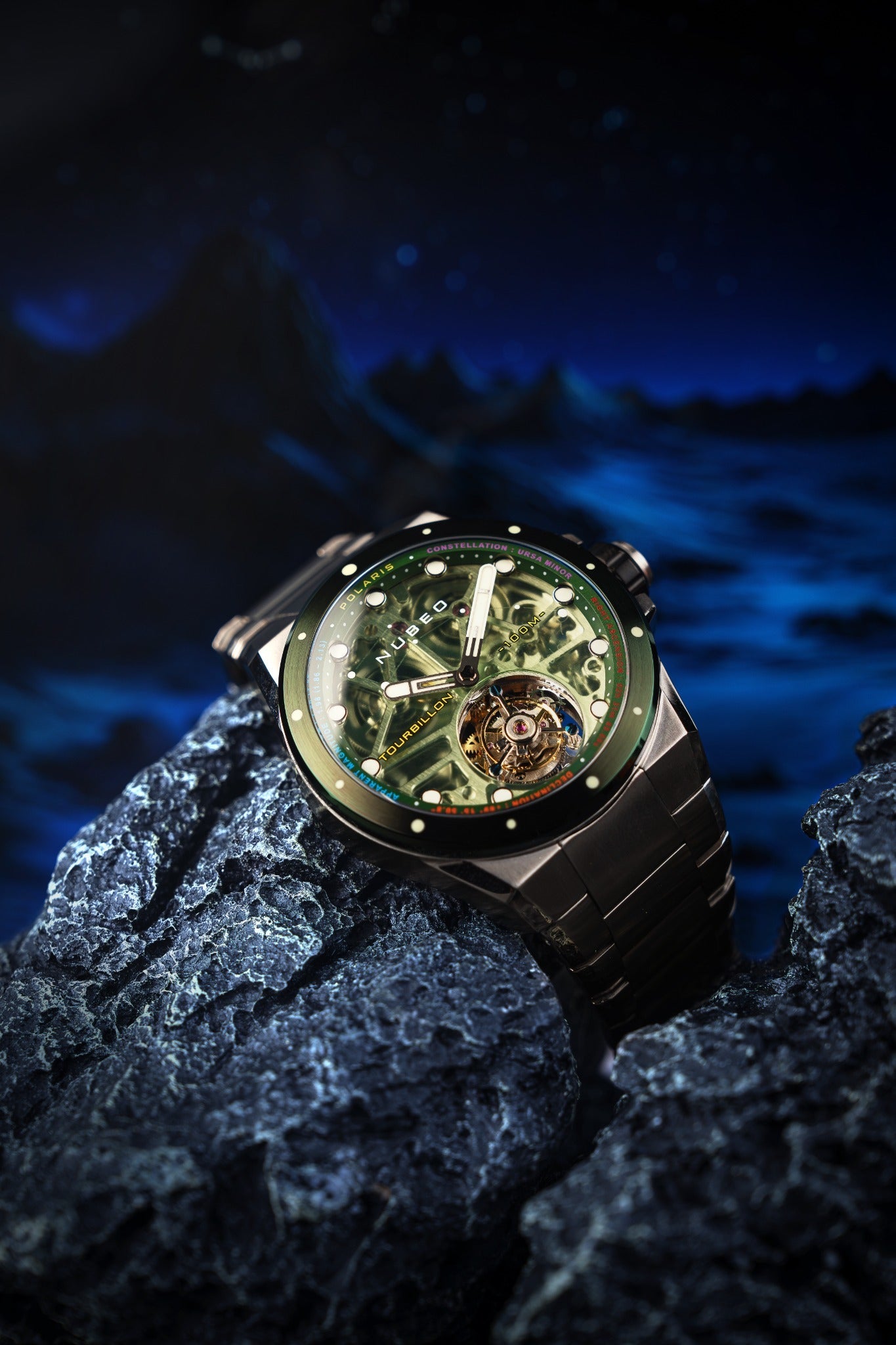 Nubeo Men's 46mm Polaris Tourbillion Mechanical Limited Edition Skeletonized Watch