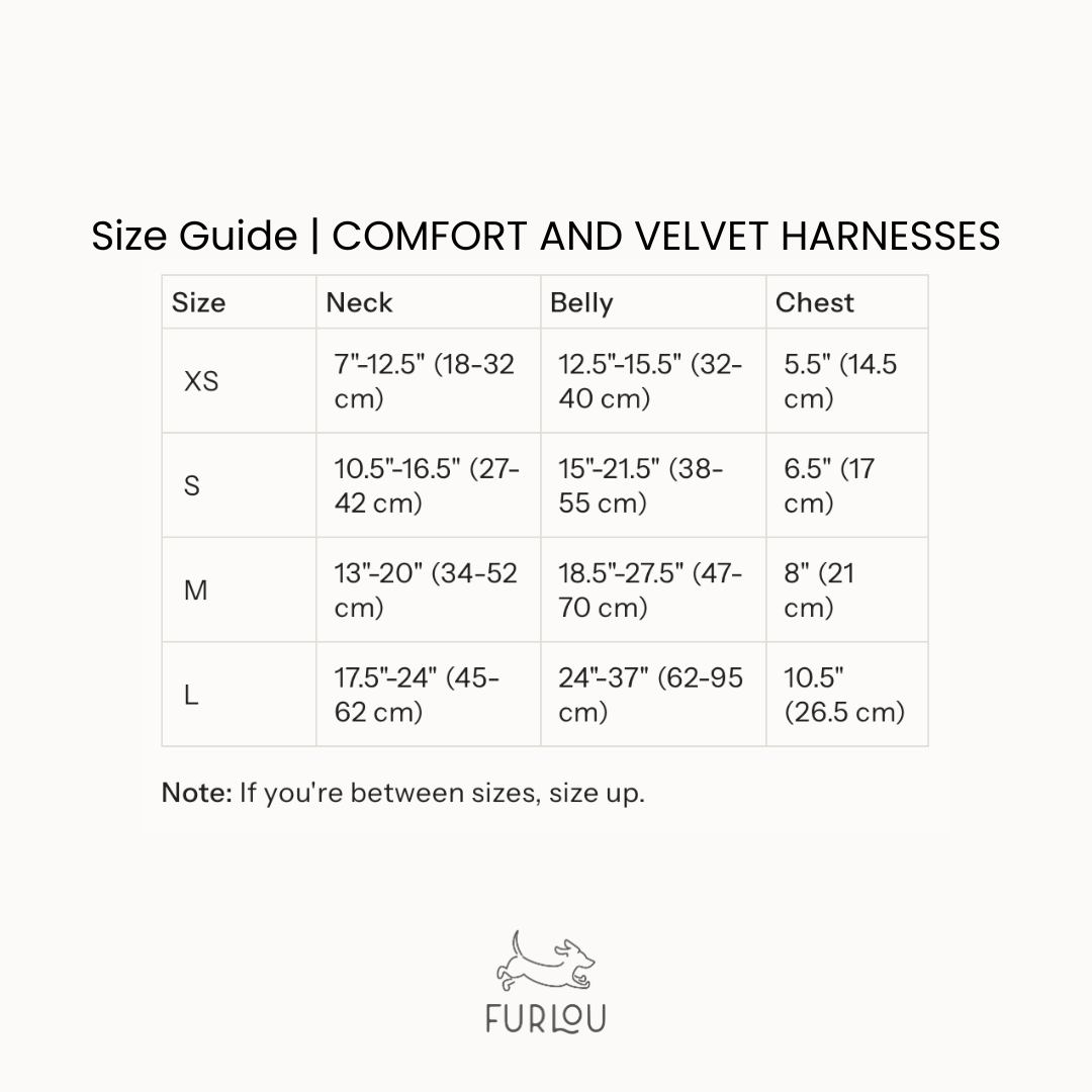 Furlou Black Comfort Dog Harness Choice of Size