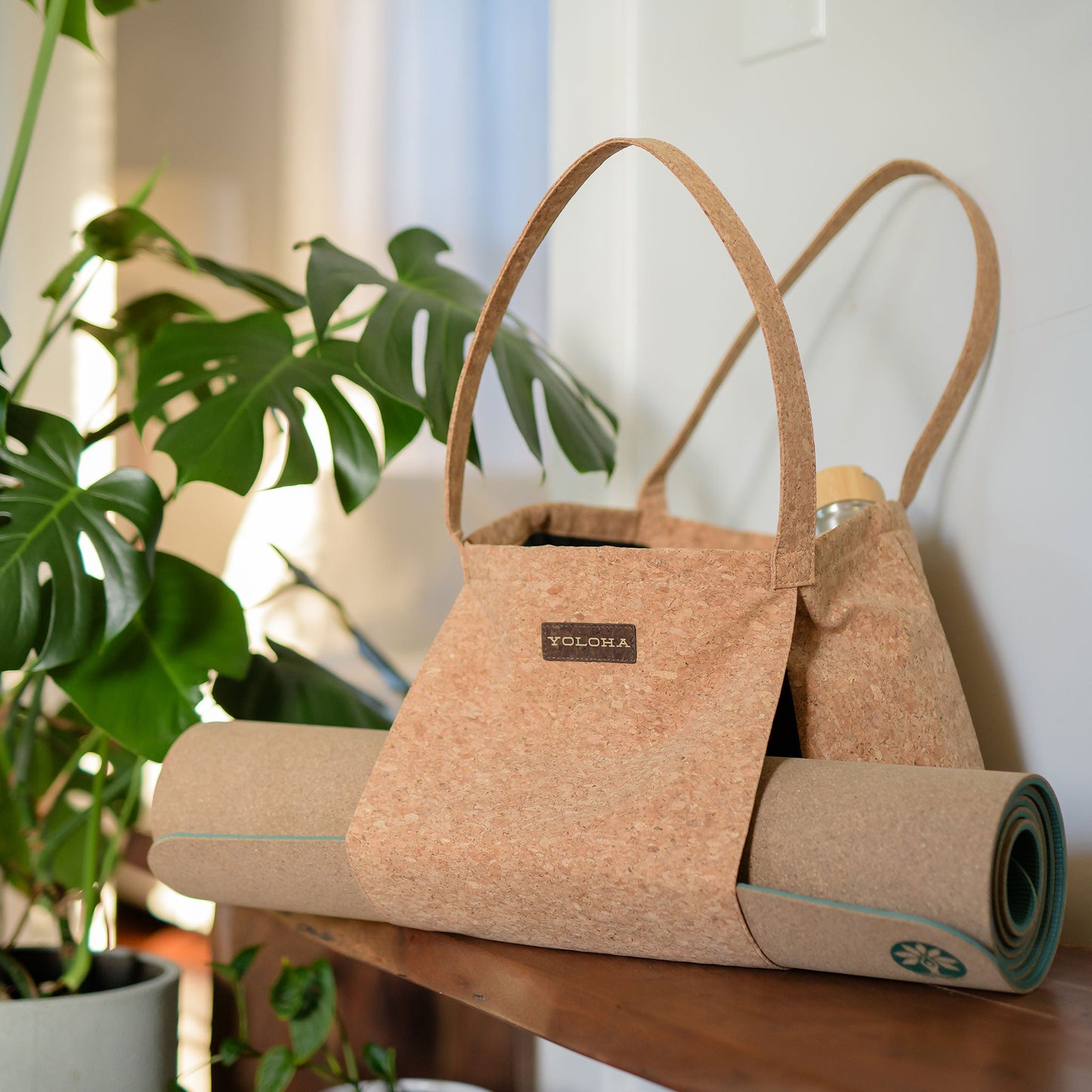 Yoloha Yoga Premium Cork Tote Bag