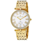 Christian Van Sant Women's 36mm Hush Quartz MOP Dial Crystal Goldtone Bracelet Watch