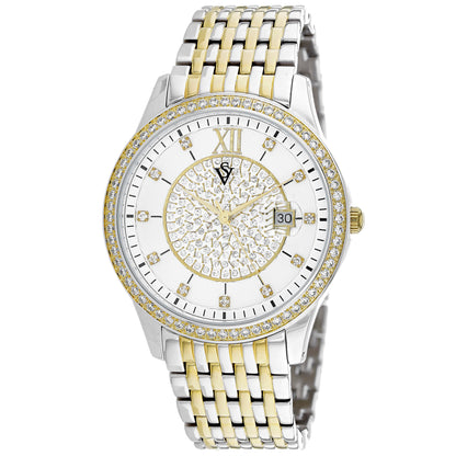 Christian Van Sant Women's 40mm Carla Quartz Date Crystal Detailed Bracelet Watch