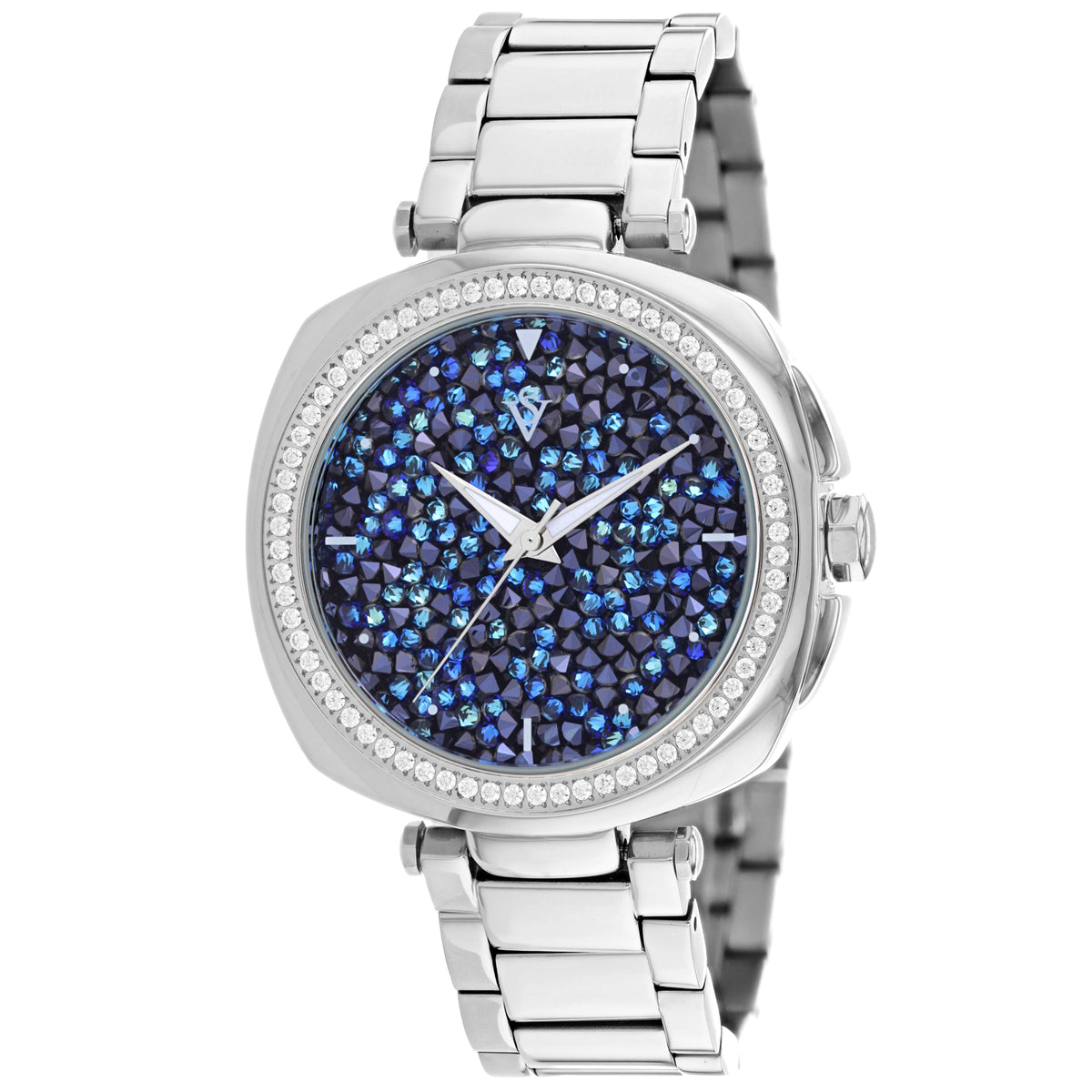 Christian Van Sant Women's 40mm Mirabella Quartz Colorful Crystal Dial Square Bracelet Watch