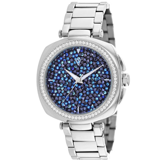 Christian Van Sant Women's 40mm Mirabella Quartz Colorful Crystal Dial Square Bracelet Watch