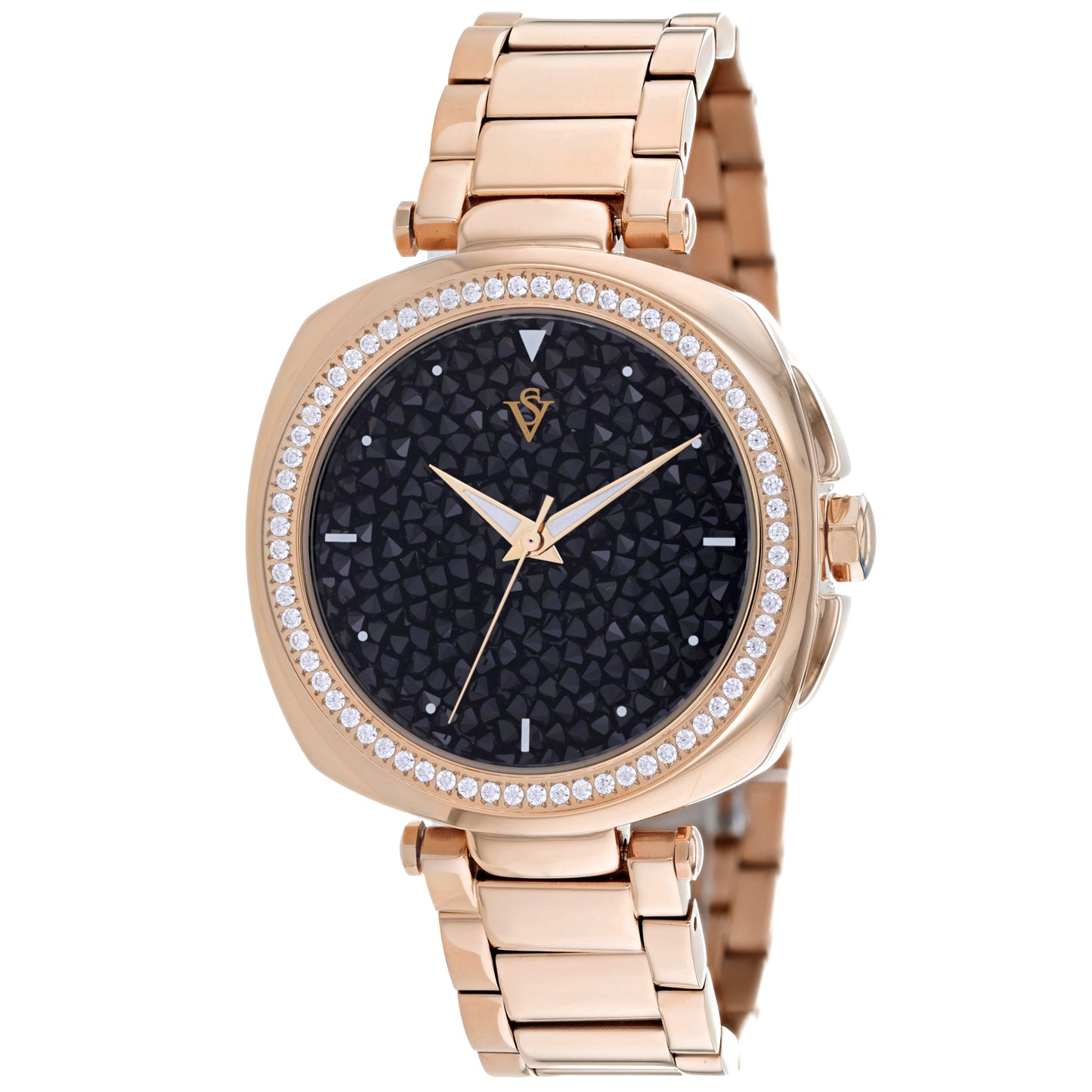 Christian Van Sant Women's 40mm Mirabella Quartz Colorful Crystal Dial Square Bracelet Watch