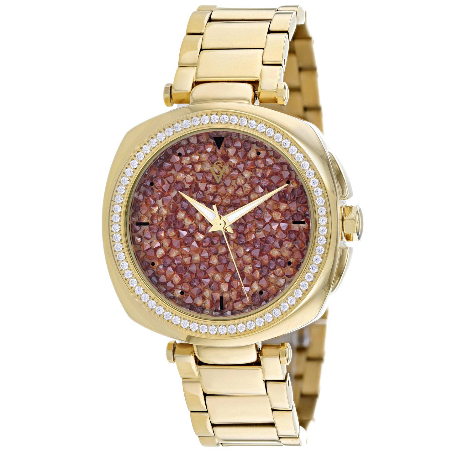 Christian Van Sant Women's 40mm Mirabella Quartz Colorful Crystal Dial Square Bracelet Watch