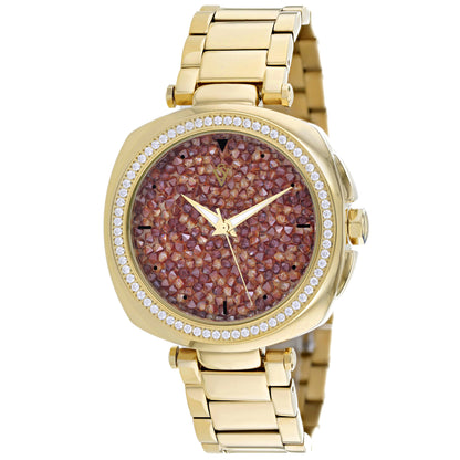 Christian Van Sant Women's 40mm Mirabella Quartz Colorful Crystal Dial Square Bracelet Watch
