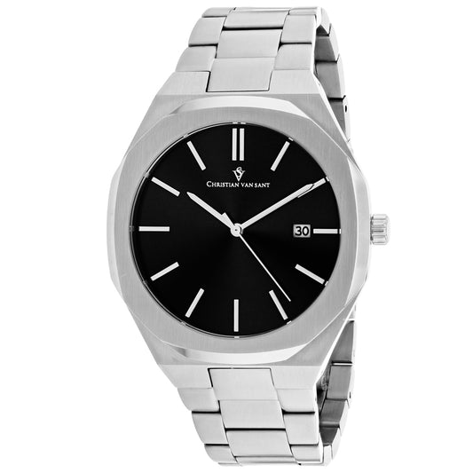 Christian Van Sant Men's 42mm Octavius Slim Quartz Date Sleek Bracelet Watch