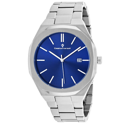 Christian Van Sant Men's 42mm Octavius Slim Quartz Date Sleek Bracelet Watch