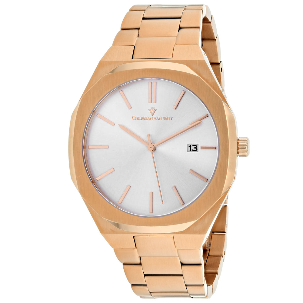 Christian Van Sant Men's 42mm Octavius Slim Quartz Date Sleek Bracelet Watch