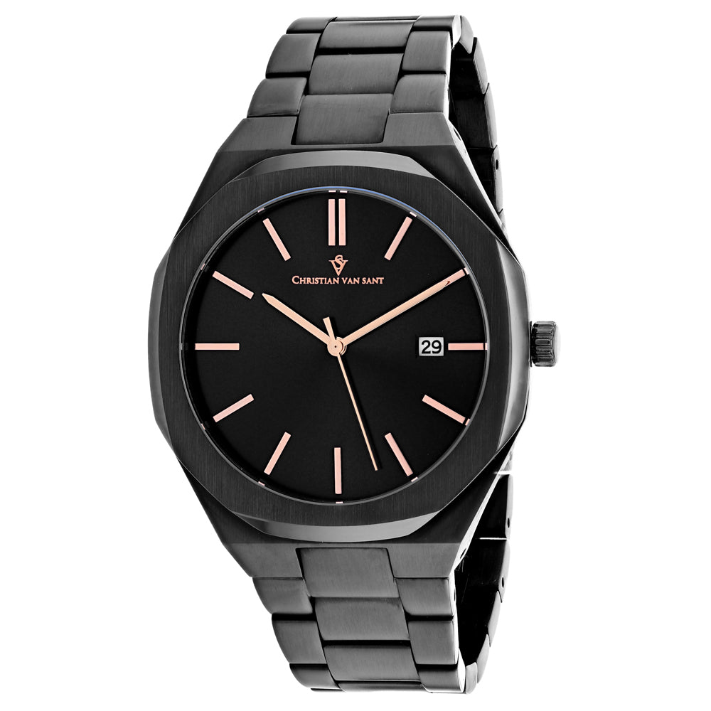 Christian Van Sant Men's 42mm Octavius Slim Quartz Date Sleek Bracelet Watch