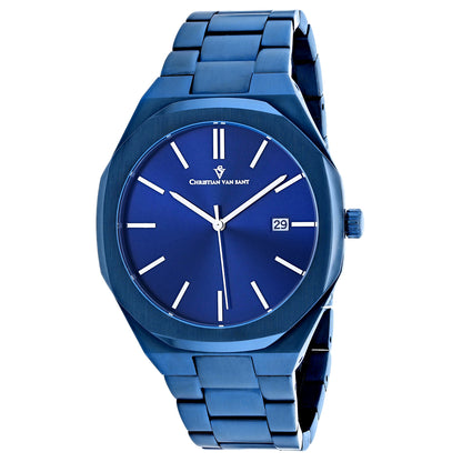 Christian Van Sant Men's 42mm Octavius Slim Quartz Date Sleek Bracelet Watch