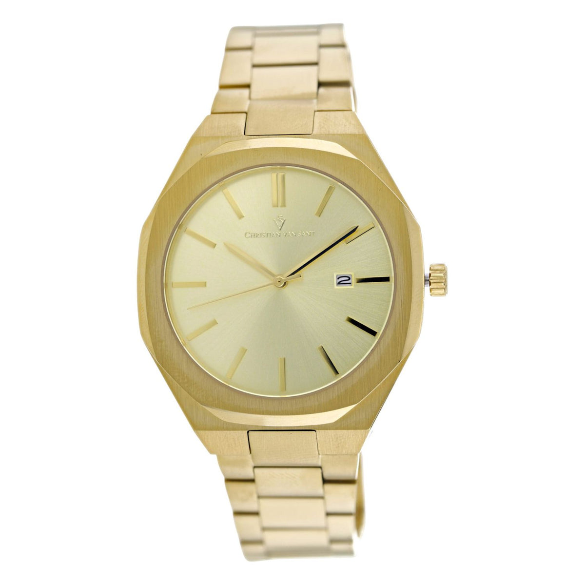 Christian Van Sant Men's 42mm Octavius Slim Quartz Date Sleek Bracelet Watch