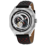 Christian Van Sant Men's 42mm Machina Automatic Interlocking Subdials Leather Strap Watch