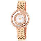 Christian Van Sant Women's 34mm Gracieuse Quartz Floating Crystal Double Halo Bracelet Watch