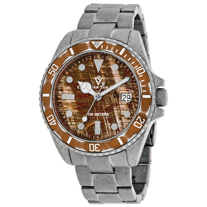 Christian Van Sant Men's 44mm Montego Vintage Quartz Date Distressed Bracelet Watch