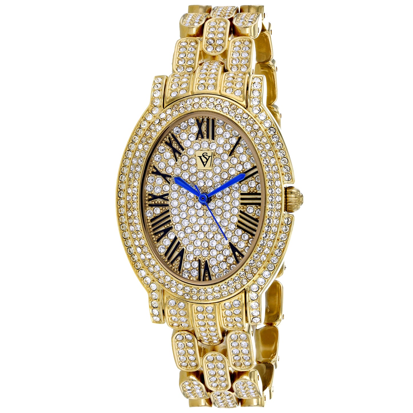 Christian Van Sant Women's 35mm Amore Quartz Crystal Pave Oval Bracelet Watch