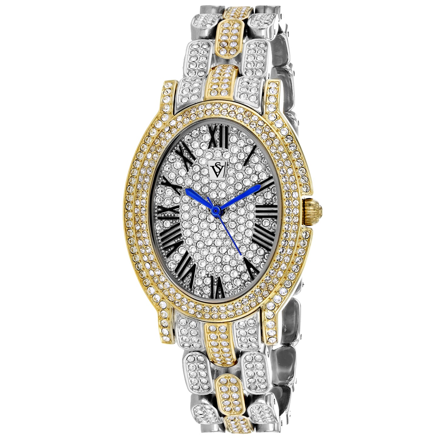 Christian Van Sant Women's 35mm Amore Quartz Crystal Pave Oval Bracelet Watch