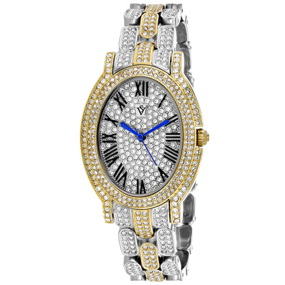 Christian Van Sant Women's 35mm Amore Quartz Crystal Pave Oval Bracelet Watch