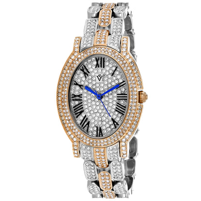 Christian Van Sant Women's 35mm Amore Quartz Crystal Pave Oval Bracelet Watch