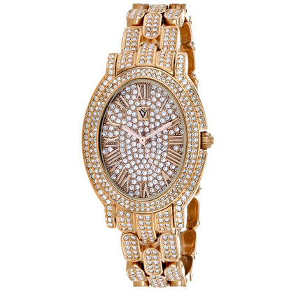 Christian Van Sant Women's 35mm Amore Quartz Crystal Pave Oval Bracelet Watch