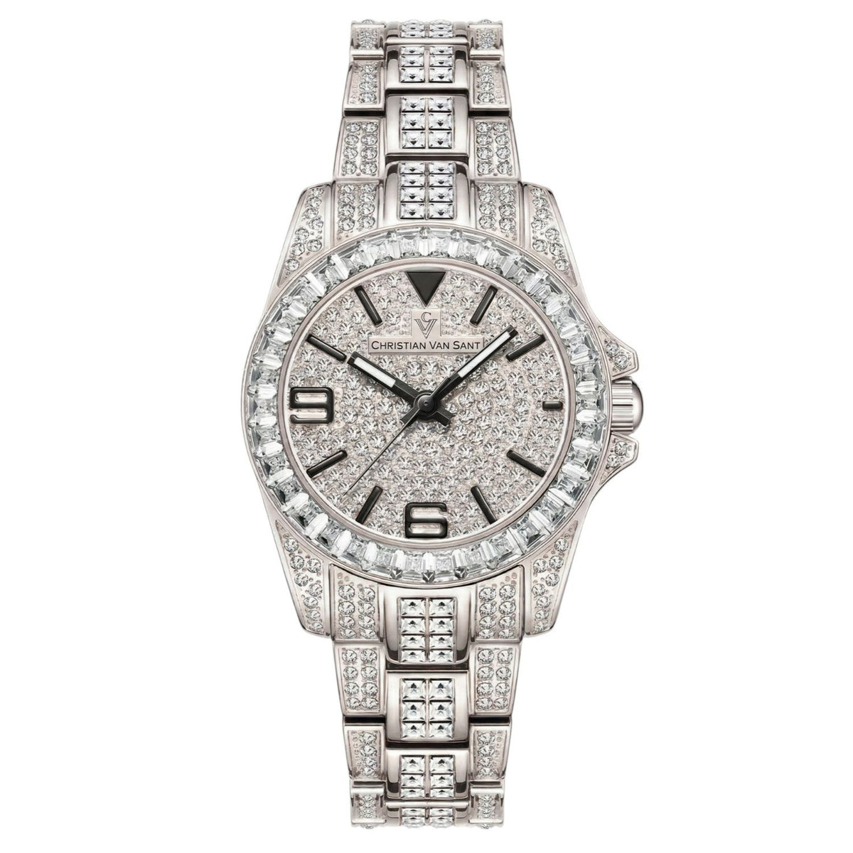 Christian Van Sant Women's 31mm Majestic Quartz Crystal Pave Bracelet Watch