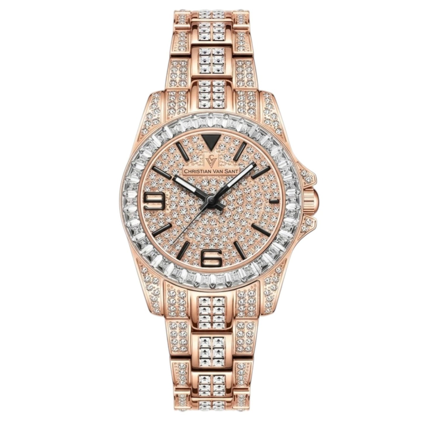 Christian Van Sant Women's 31mm Majestic Quartz Crystal Pave Bracelet Watch