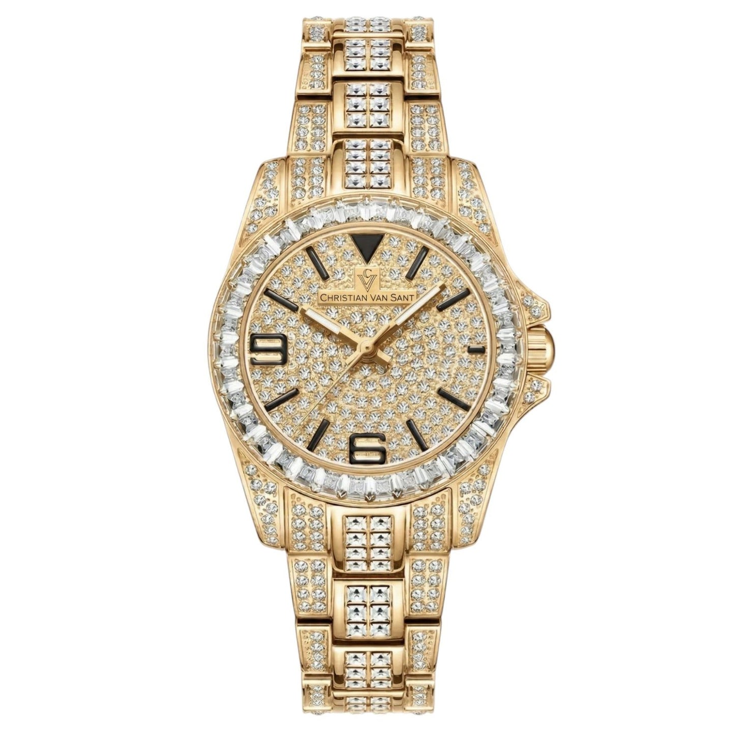 Christian Van Sant Women's 31mm Majestic Quartz Crystal Pave Bracelet Watch